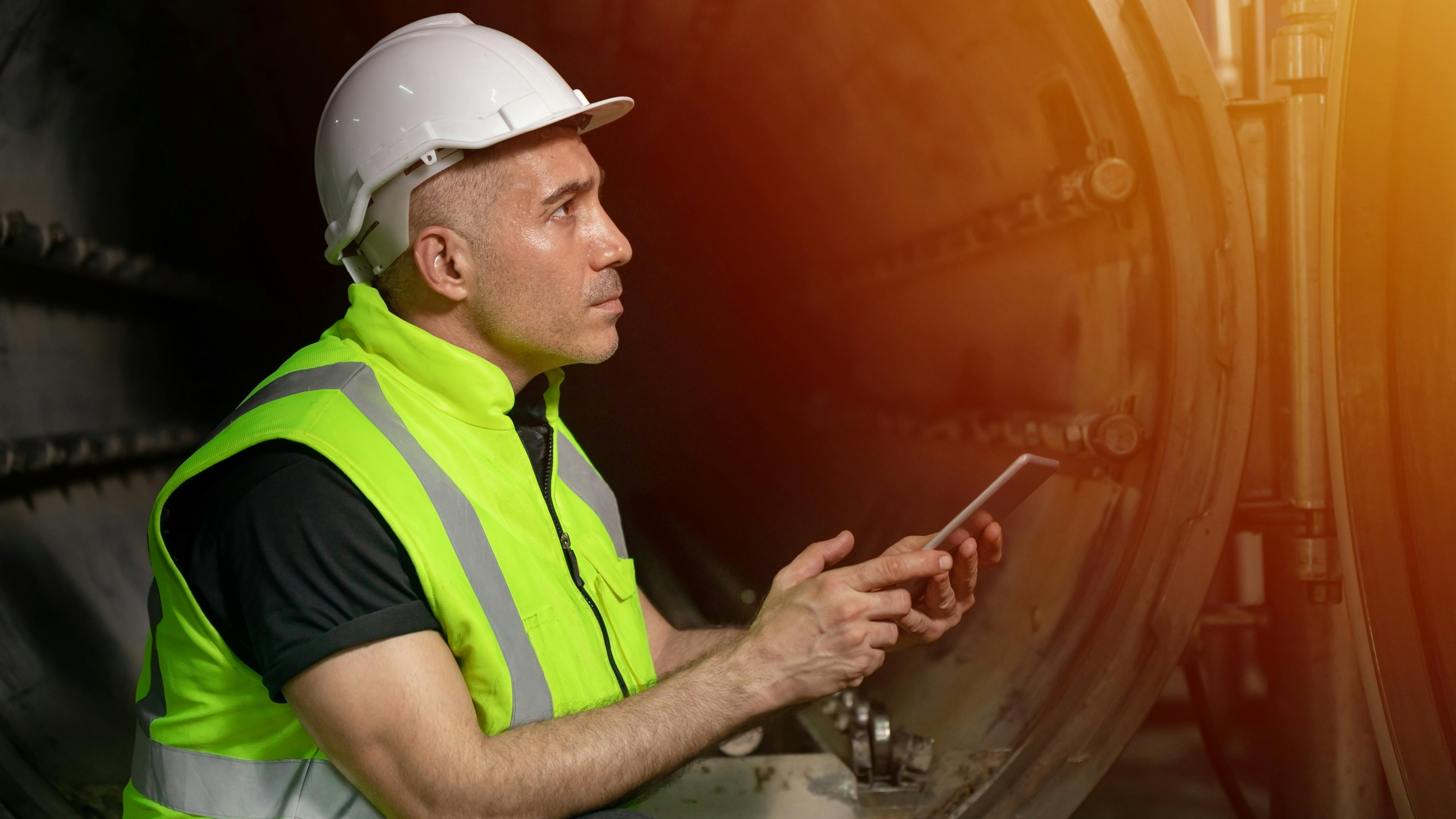 engineer work service checking and maintaining industry boiler