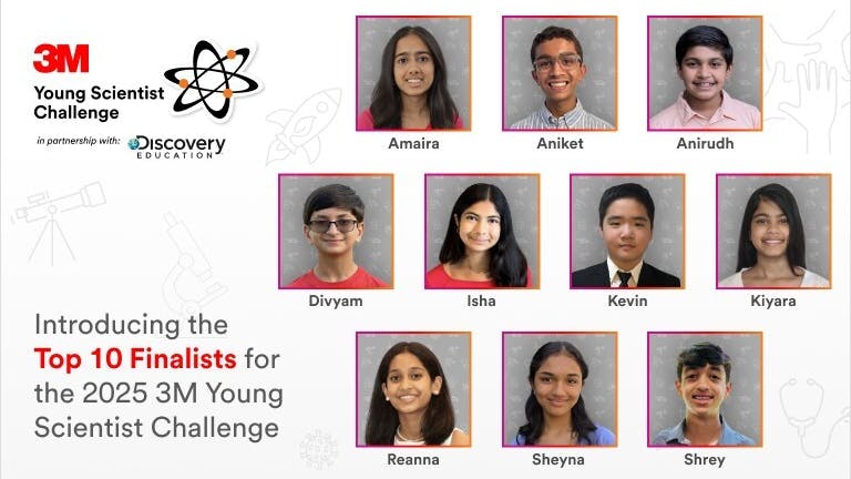 3M introduces the Top 10 finalists for the 2025 Young Scientist Challenge