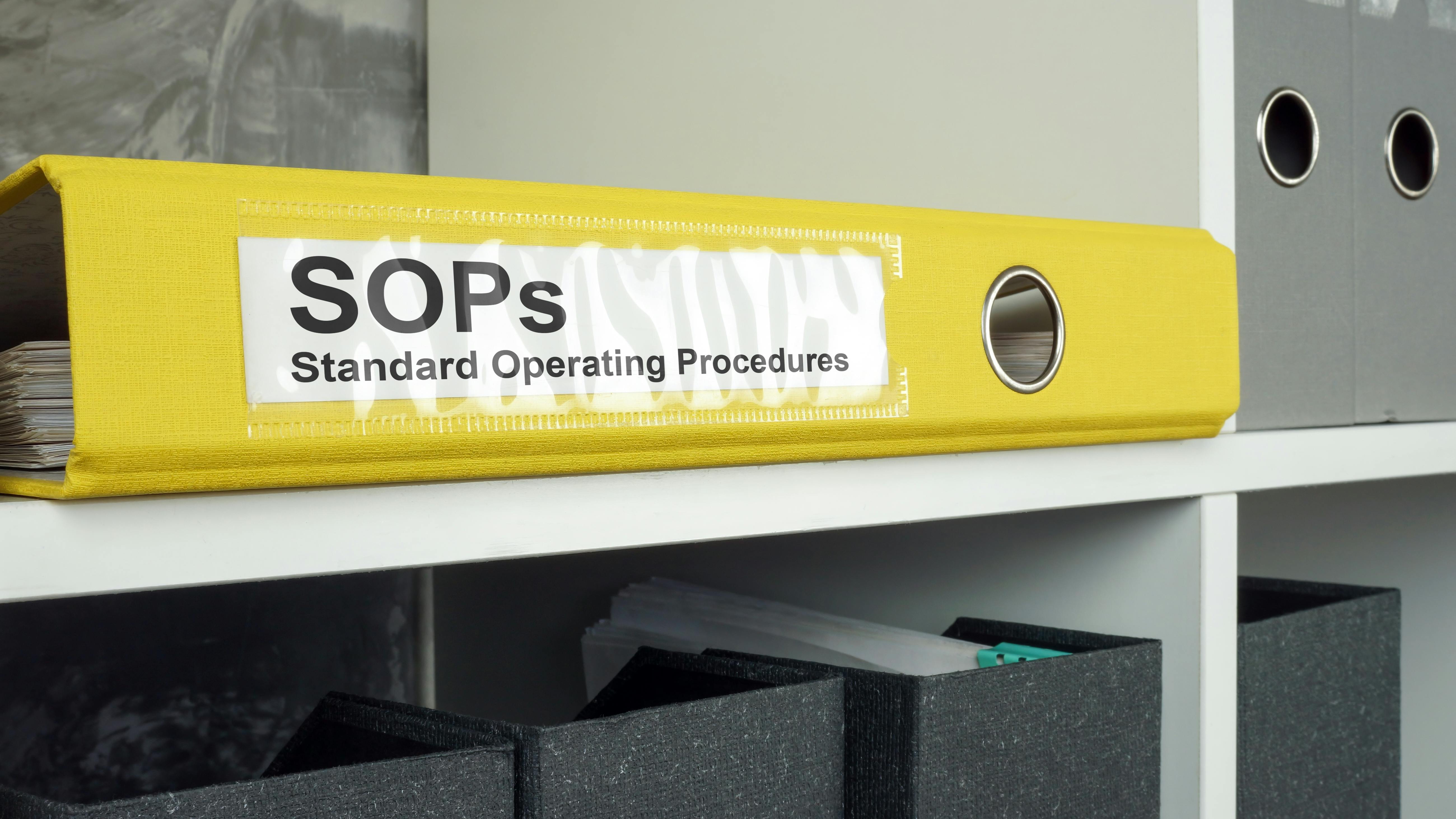 Standard operating procedures binder