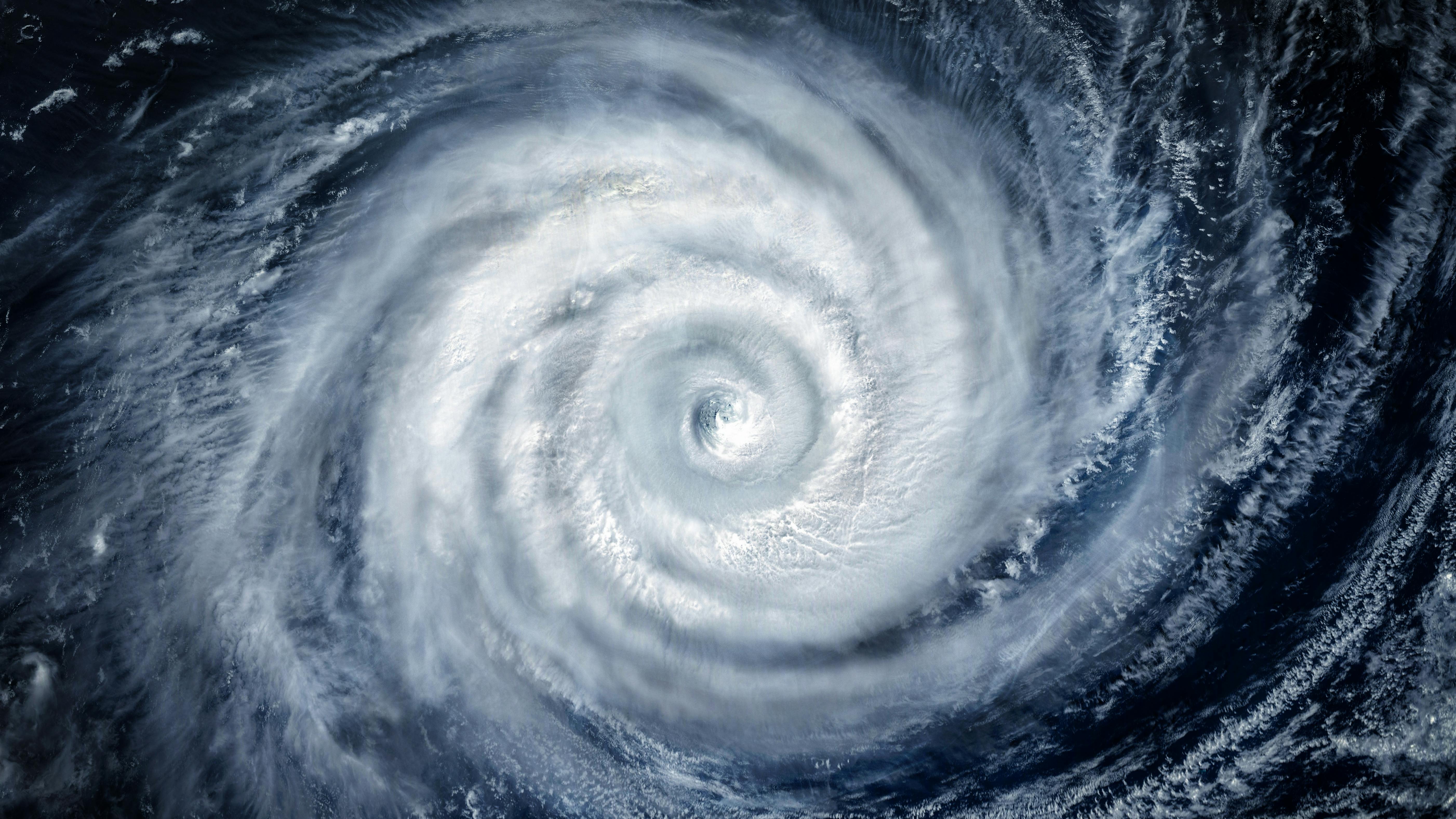 overhead satellite view of hurricane