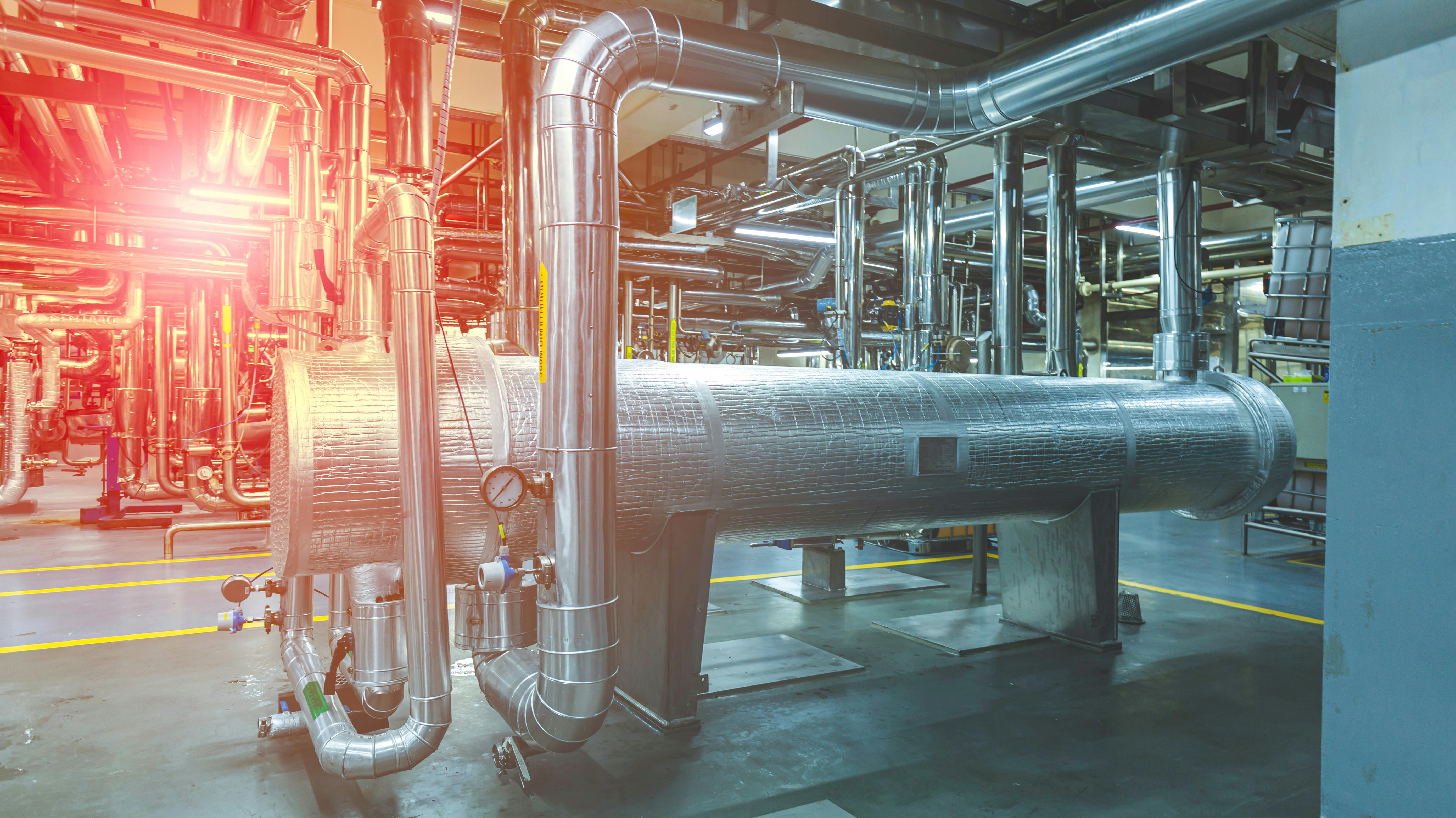 Industrial heat transfer equipment in a plant