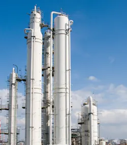 ENEOS Materials chemical plant with blue sky background ENEOS Materials chemical plant with blue sky background