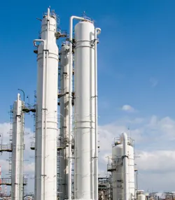 Photo of ENEOS materials chemical plant with a blue sky background Photo of ENEOS materials chemical plant with a blue sky background