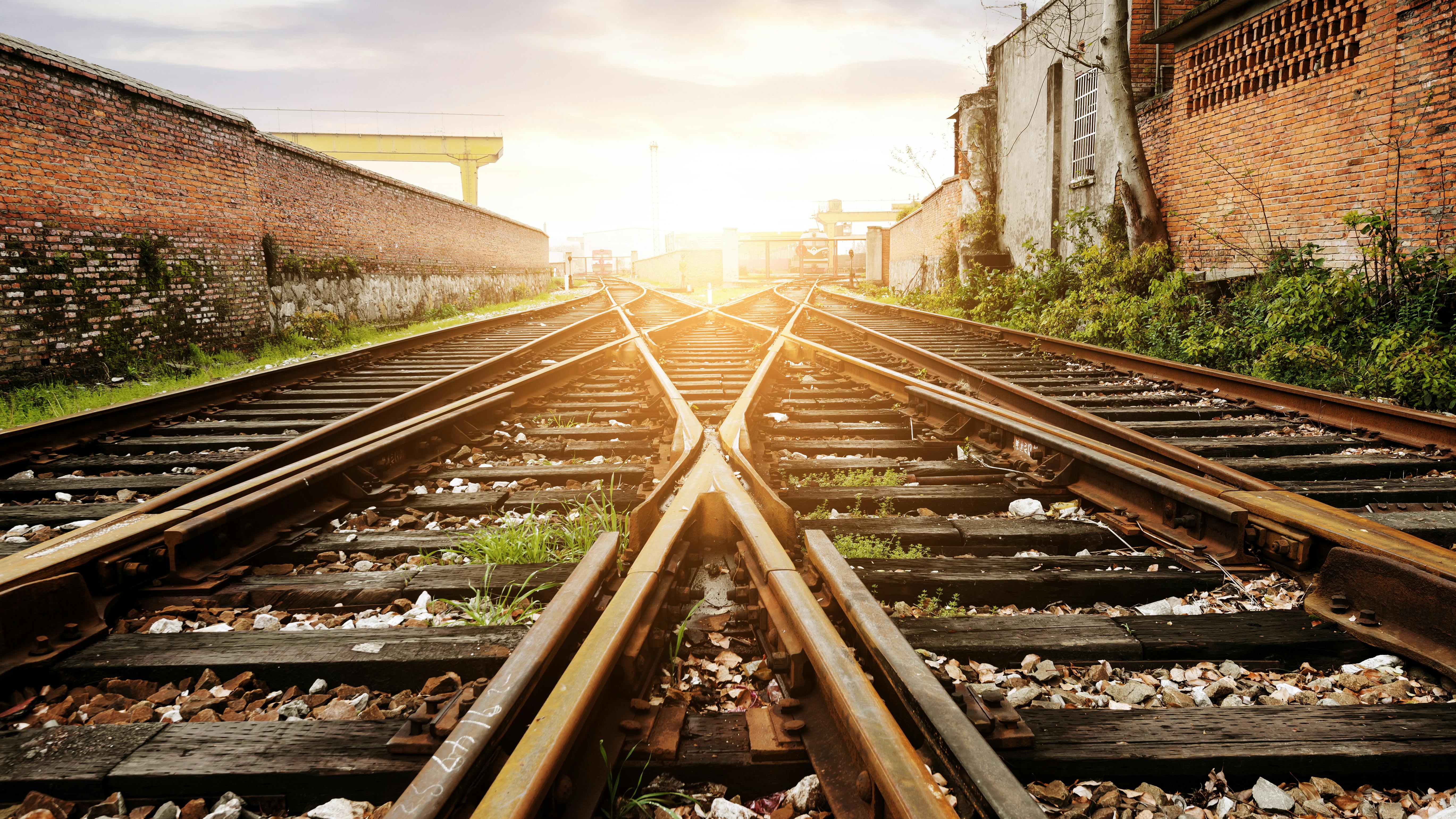 railroad tracks merging