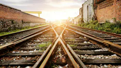 railroad tracks merging railroad tracks merging