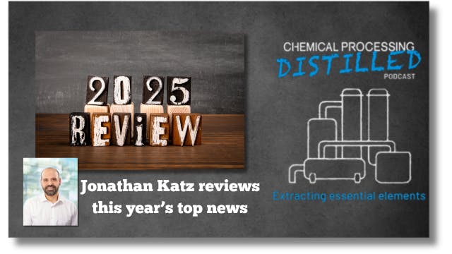 Podcast cover for the 2025 year in review from Chemical Processing.