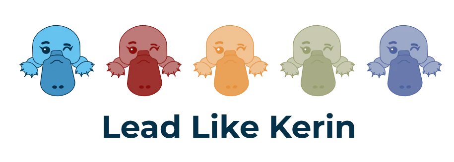 Lead Like Kerin logo with five platypus