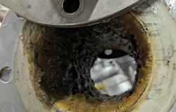 Image of buildup in one of KROHNE's Optiflux 7000 mag meters Image of buildup in one of KROHNE's Optiflux 7000 mag meters