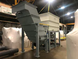 View of the inclined plate compartment of a clarifier being assembled. Source: SAMCO Technologies. View of the inclined plate compartment of a clarifier being assembled. Source: SAMCO Technologies.
