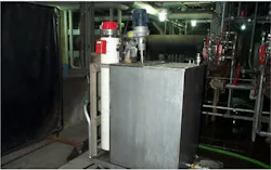 Portable cart for mixing, heating, and pumping chemical solutions through the microfilter elements. Portable cart for mixing, heating, and pumping chemical solutions through the microfilter elements.