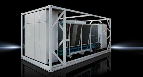 Pre-configured data center cooling container from Rittal houses modular, standardized infrastructure