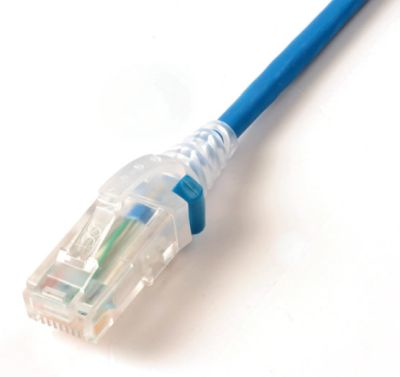 Siemon's recently introduced SkinnyPatch Modular Patch Cords have 28-AWG stranded copper construction, resulting in a cable diameter of 0.16 inches (4.0 mm).