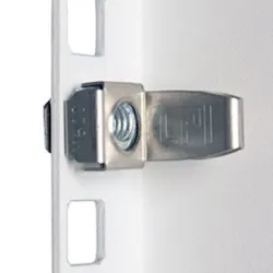 Chatsworth Products Inc.'s Clik-Nut, shown here, is 70 percent easier and faster to install than traditional cage nuts, the company says. Chatsworth Products Inc.'s Clik-Nut, shown here, is 70 percent easier and faster to install than traditional cage nuts, the company says.