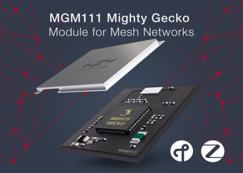 Wireless mesh networking module simplifies ZigBee, Thread connectivity for home/building automation, connected lighting, smart metering, security systems, other IoT platforms