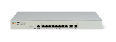 Microsemi's PDS-208G plenum-rated, fanless, in-ceiling switch provides 8 ports of PoE power in support of smart building applications like PoE lighting, WiFi, IP surveillance, digital signage and more.