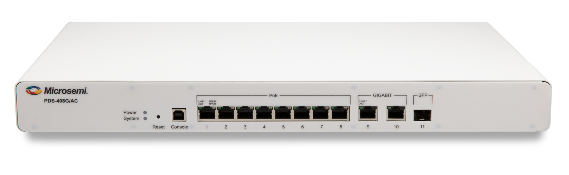 Microsemi's PDS-408G PoE switch can provide 60W of power on all 8 ports simultaneously, or as much as 90W on a single port.