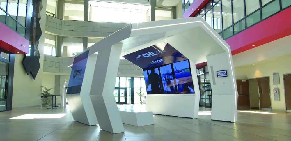 A single Galileo processor drives two captivating OLED video walls in the U.S. Army Corps of Engineers ERDC's immersive pavilion to engage and educate visitors.