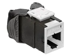 Leviton's Atlas-X1 jacks, one of which is pictured here, along with the company's eXtreme jacks and some patch panels, have been third-party verified to IEC 60512-99-002 for support of IEEE 802.3bt Type 4 Power over Ethernet. Leviton's Atlas-X1 jacks, one of which is pictured here, along with the company's eXtreme jacks and some patch panels, have been third-party verified to IEC 60512-99-002 for support of IEEE 802.3bt Type 4 Power over Ethernet.