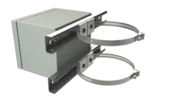 Kits are available to assemble either horizontally or vertically on steel enclosures, offering versatility in types of pole-mounted applications. Kits are available to assemble either horizontally or vertically on steel enclosures, offering versatility in types of pole-mounted applications.