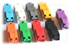 Color-coded keys for OFP Secure LC connector removal Color-coded keys for OFP Secure LC connector removal