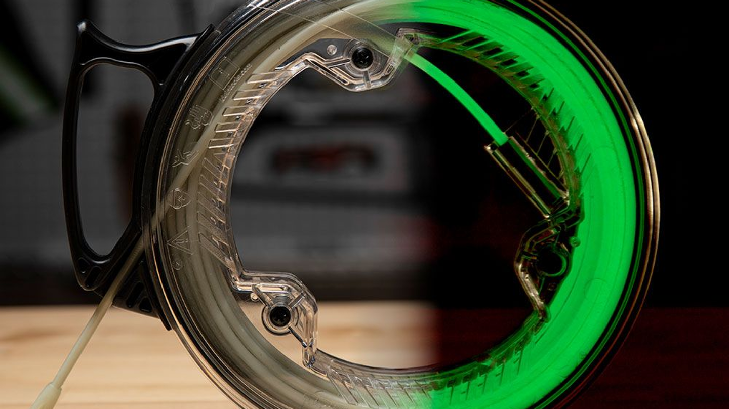 The glow-in-the-dark, 20-foot fiberglass fish tape and nylon tip comes in a clear housing that allows the glow material to charge in the case.