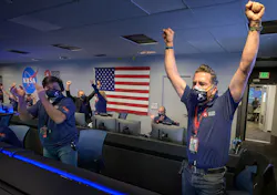 Members of NASA’s Perseverance rover team react in mission control after receiving confirmation the spacecraft successfully touched down on Mars, Thursday, Feb. 18, 2021, at NASA’s Jet Propulsion Laboratory in Pasadena, California. Members of NASA’s Perseverance rover team react in mission control after receiving confirmation the spacecraft successfully touched down on Mars, Thursday, Feb. 18, 2021, at NASA’s Jet Propulsion Laboratory in Pasadena, California.