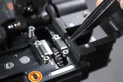 Remove debris chard from cleaver. Remove debris chard from cleaver.