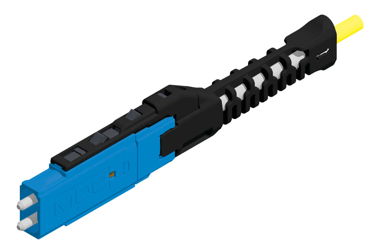 The MDC is a very small form factor connector designed for termination of multimode and singlemode fibers up to 2.00 mm in diameter.