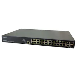 Lantronix Managed Gigabit Ethernet PoE++ Switch (SM24TBT2DPA) Lantronix Managed Gigabit Ethernet PoE++ Switch (SM24TBT2DPA)