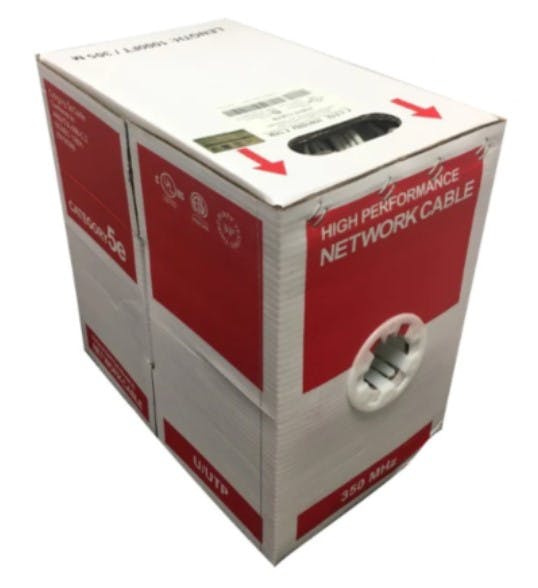 Box of Category 5e cable subject to UL Solutions notice