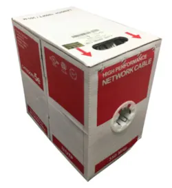 Box of Category 5e cable subject to UL Solutions notice Box of Category 5e cable subject to UL Solutions notice