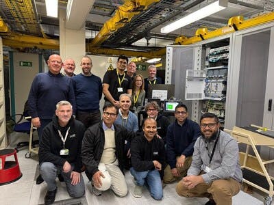 Members of the STL and Colt Technologies teams collaborate during the successful trial of multi-core fiber, deployed in Colt's metro network within London.