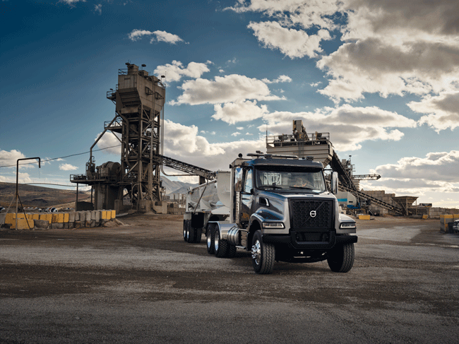 Volvo-VHD-tractor-with-end-dump-trailer