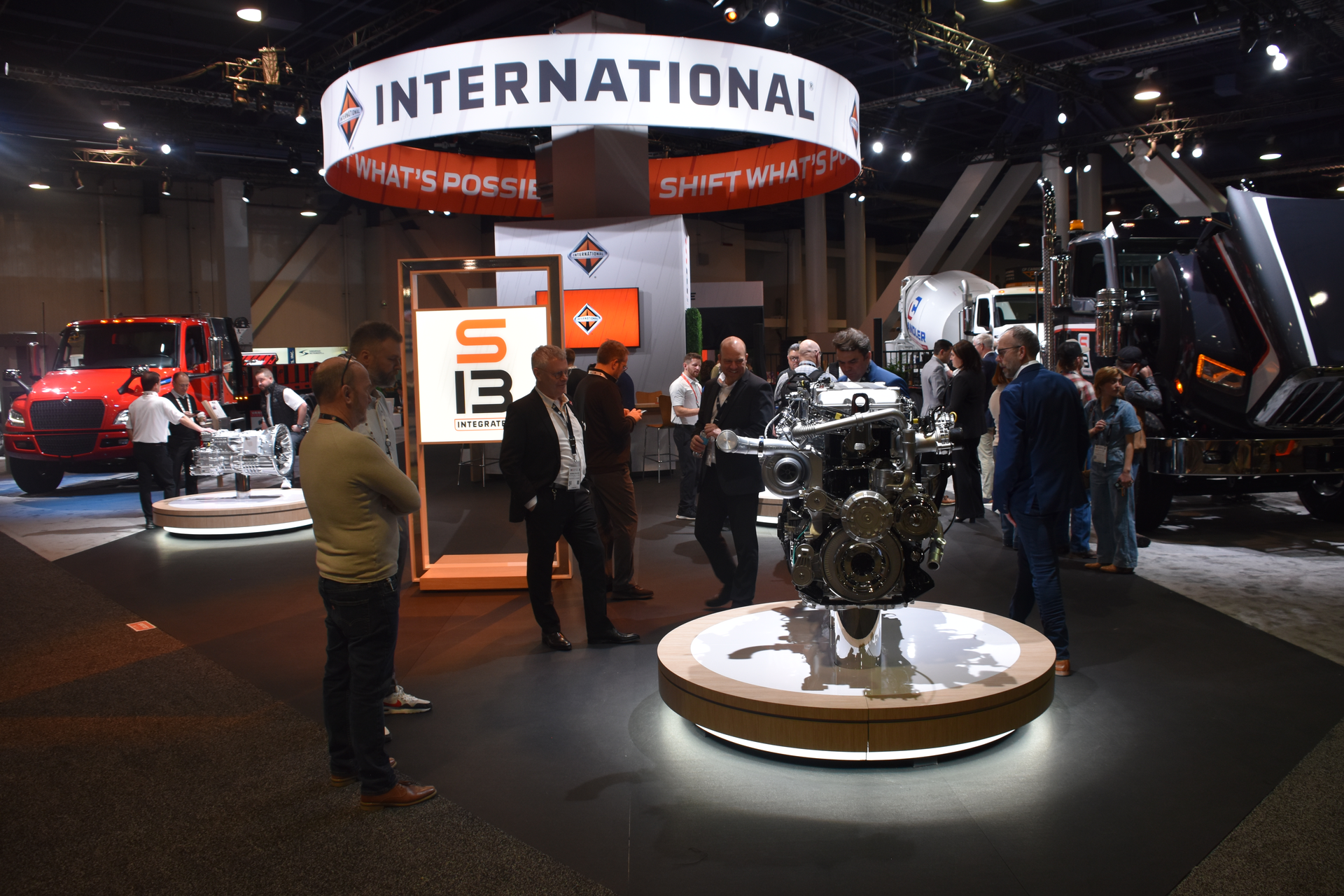 The S13 Integrated Powertrain takes a front-and-center position at International Truck&rsquo;s booth at Conexpo 2023.