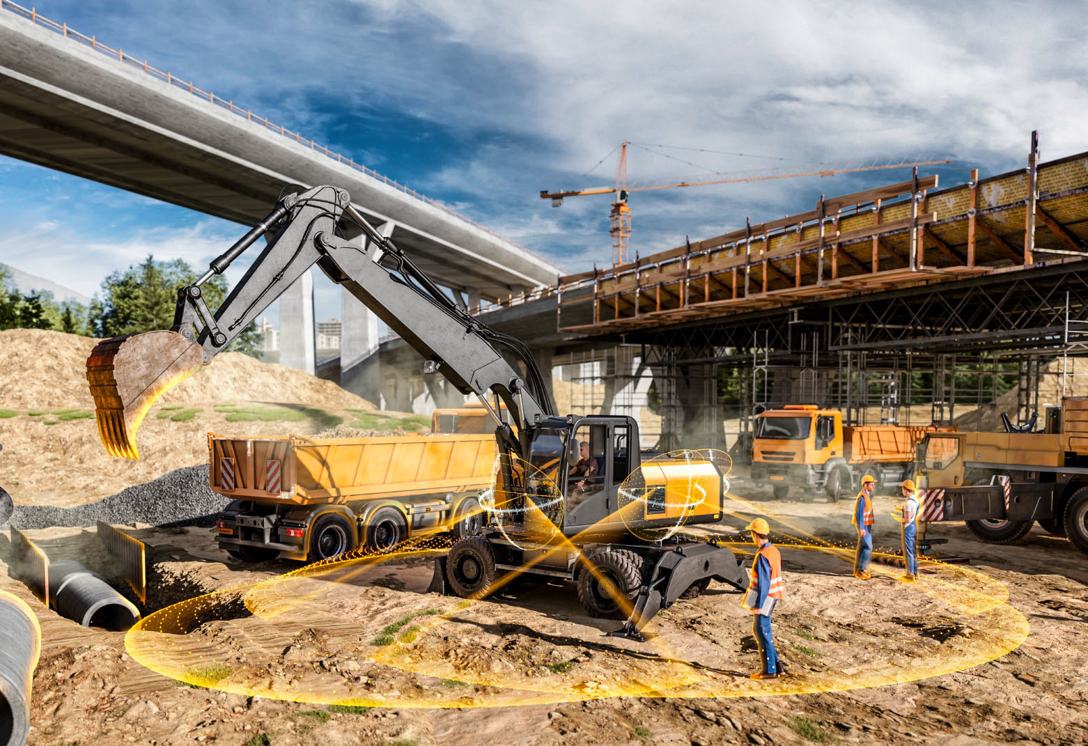 Continental ProViu 360 surround view Worker Detection system uses optimized construction algorithms to classify detected objects near a machine as a person and warns of possible collisions.