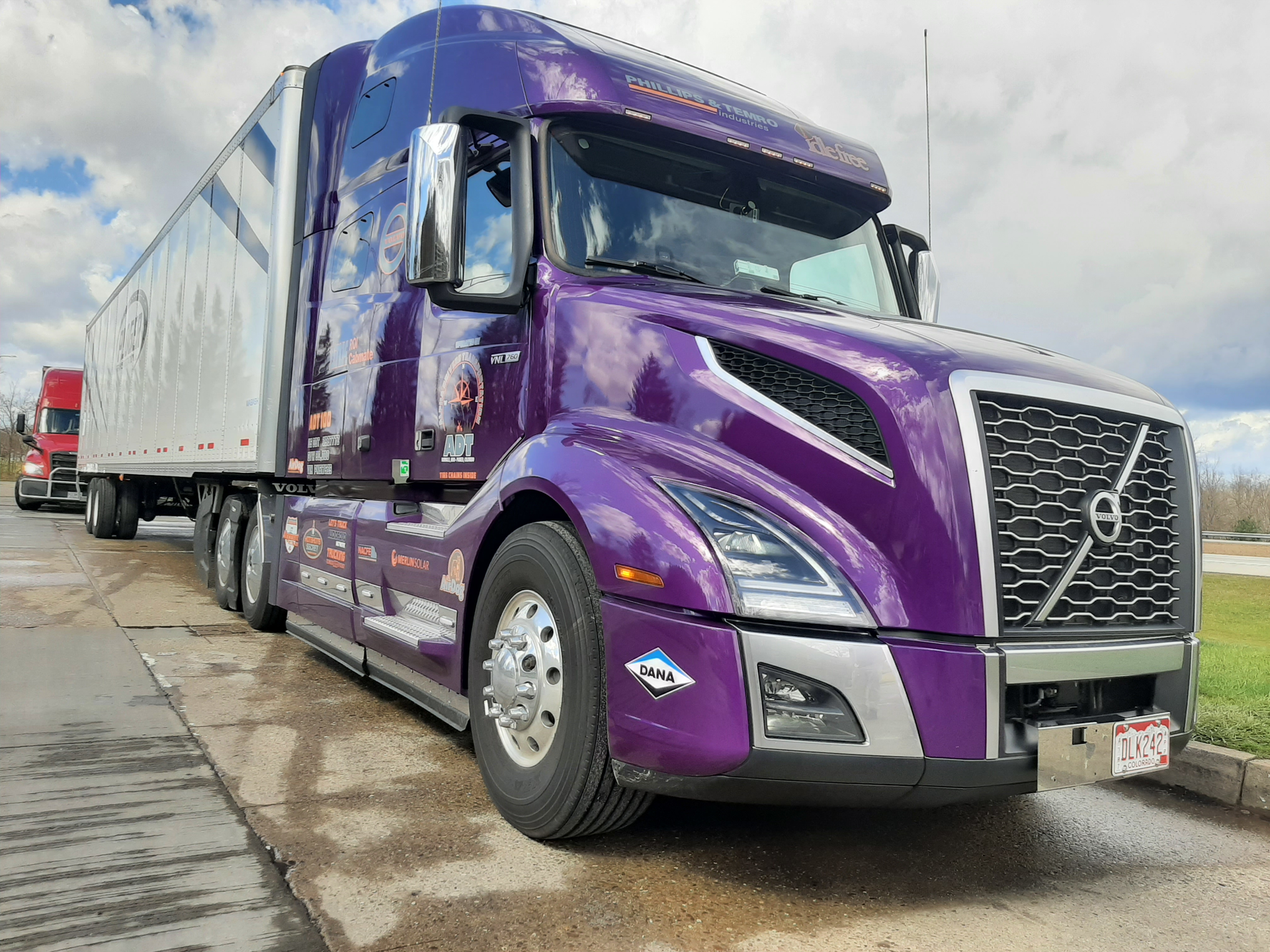 Morrow&rsquo;s 2023-model VNL760, dubbed &ldquo;Purple Haze,&rdquo; usually pulls vans carrying new furniture and averages more than 10 mpg. But it might also work well hitched to a flatbed toting pipe or building materials or a hopper loaded with aggregates. The Volvo&rsquo;s aerodynamic lines, also used on nonsleeper models, reduce air drag at highway speeds. The I-Torque powertrain includes a D13TC, a 14-speed I-Shift, 2.16 to 1 axle ratio, and a 6x2 axle layout with a liftable pusher axle in the tandem.