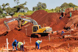 Excavators At Work Excavators At Work