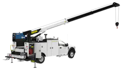 PAL Pro 58 service truck body with PSC 8600 TEC truck-mounted crane. PAL Pro 58 service truck body with PSC 8600 TEC truck-mounted crane.