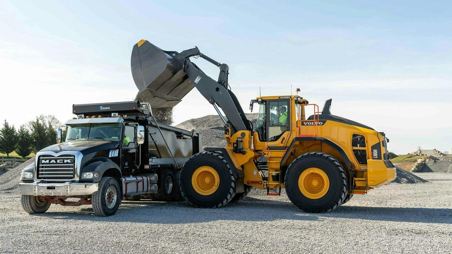 A long boom allows the operator to stay farther from the truck.