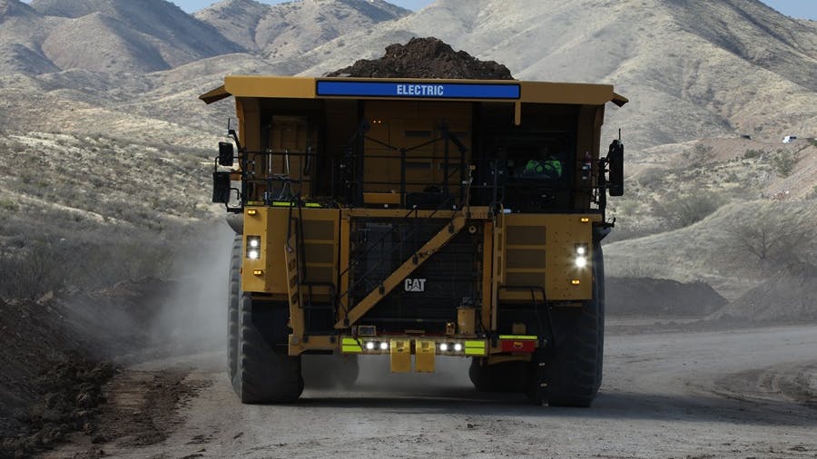 Caterpillar haul truck powered by batteries