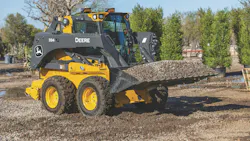 The 334 P Tier skid steer in one of five small loaders introduced. The 334 P Tier skid steer in one of five small loaders introduced.