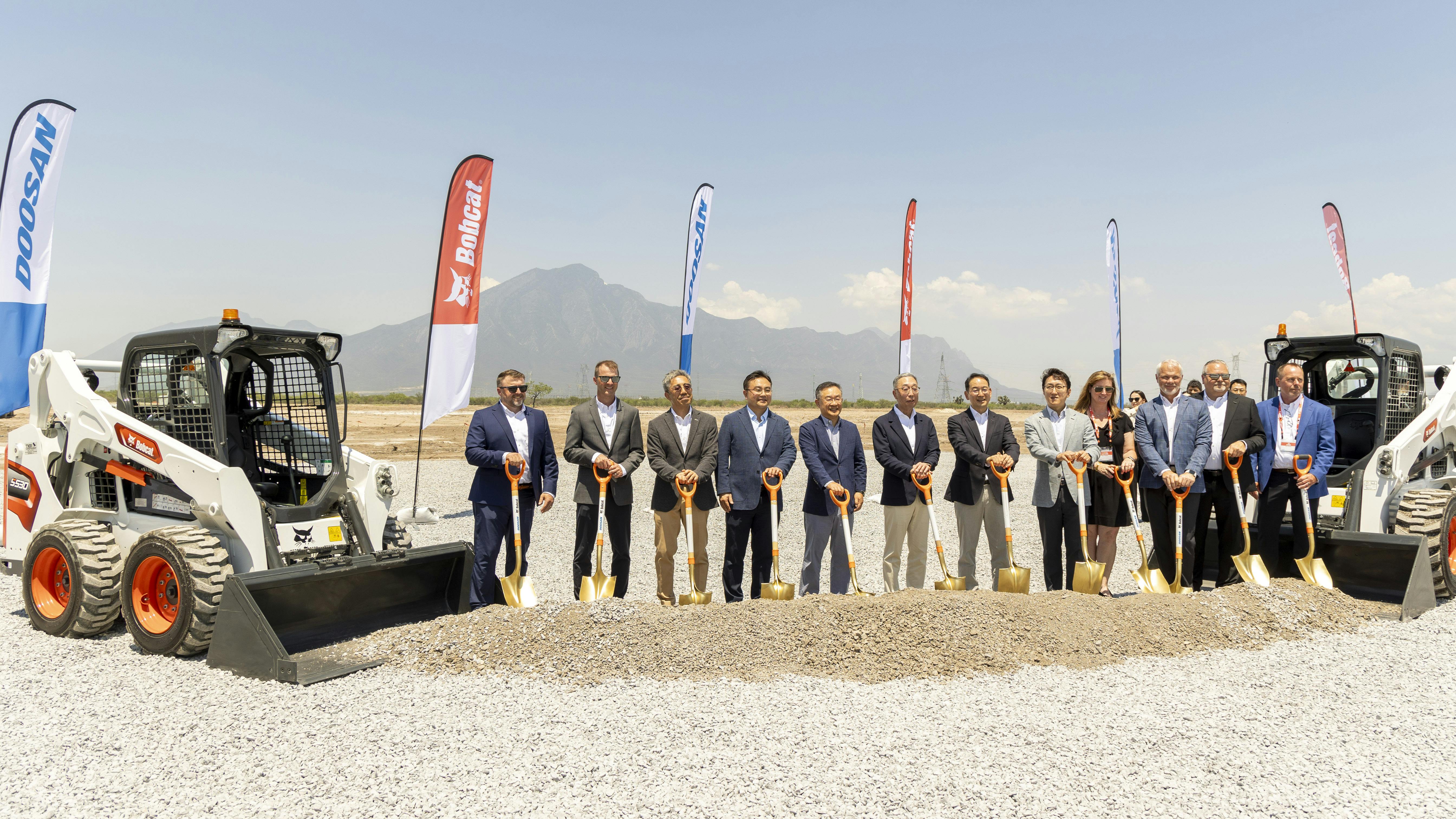 Groundbreaking ceremony attended by Bobcat leaders.