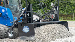 The grader offers front and rear cutting edges, allowing operators to push or pull material for precise placement. The grader offers front and rear cutting edges, allowing operators to push or pull material for precise placement.