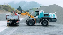 The Liebherr large wheel loader with hydrogen engine will be trialled over several years at the quarry. The Liebherr large wheel loader with hydrogen engine will be trialled over several years at the quarry.