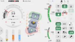 Main screen for the Ammann ACEpro intelligent compaction system. Main screen for the Ammann ACEpro intelligent compaction system.
