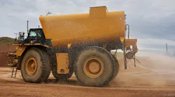 Cat 789D water truck holds 44,000 gallons. Cat 789D water truck holds 44,000 gallons.