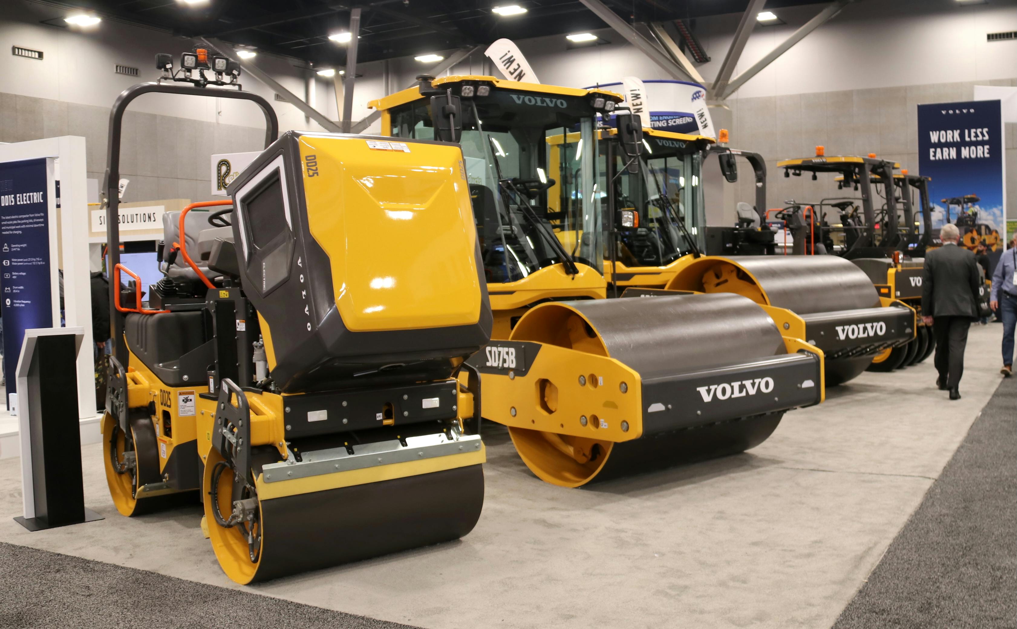 Volvo displayed its compactor lineup at World of Asphalt 2025 in St. Louis.