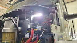 Optional LED under-hood work lamp can aid inspections and repairs in dim light and darkness. Optional LED under-hood work lamp can aid inspections and repairs in dim light and darkness.