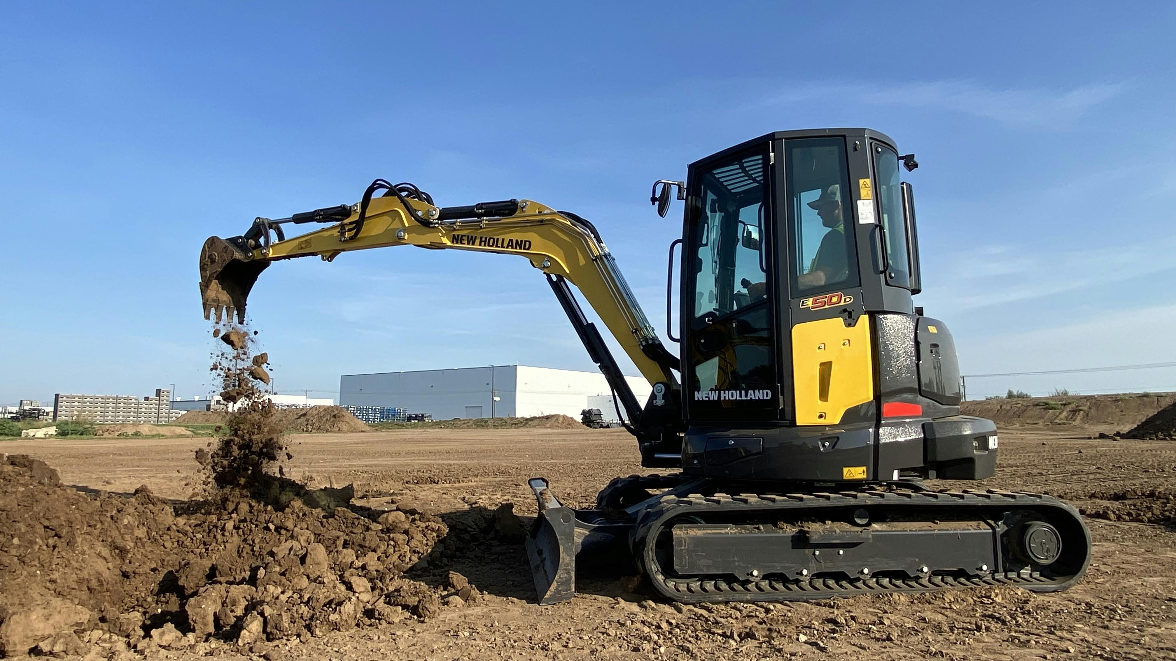 New Holland Construction E50D mini excavator.