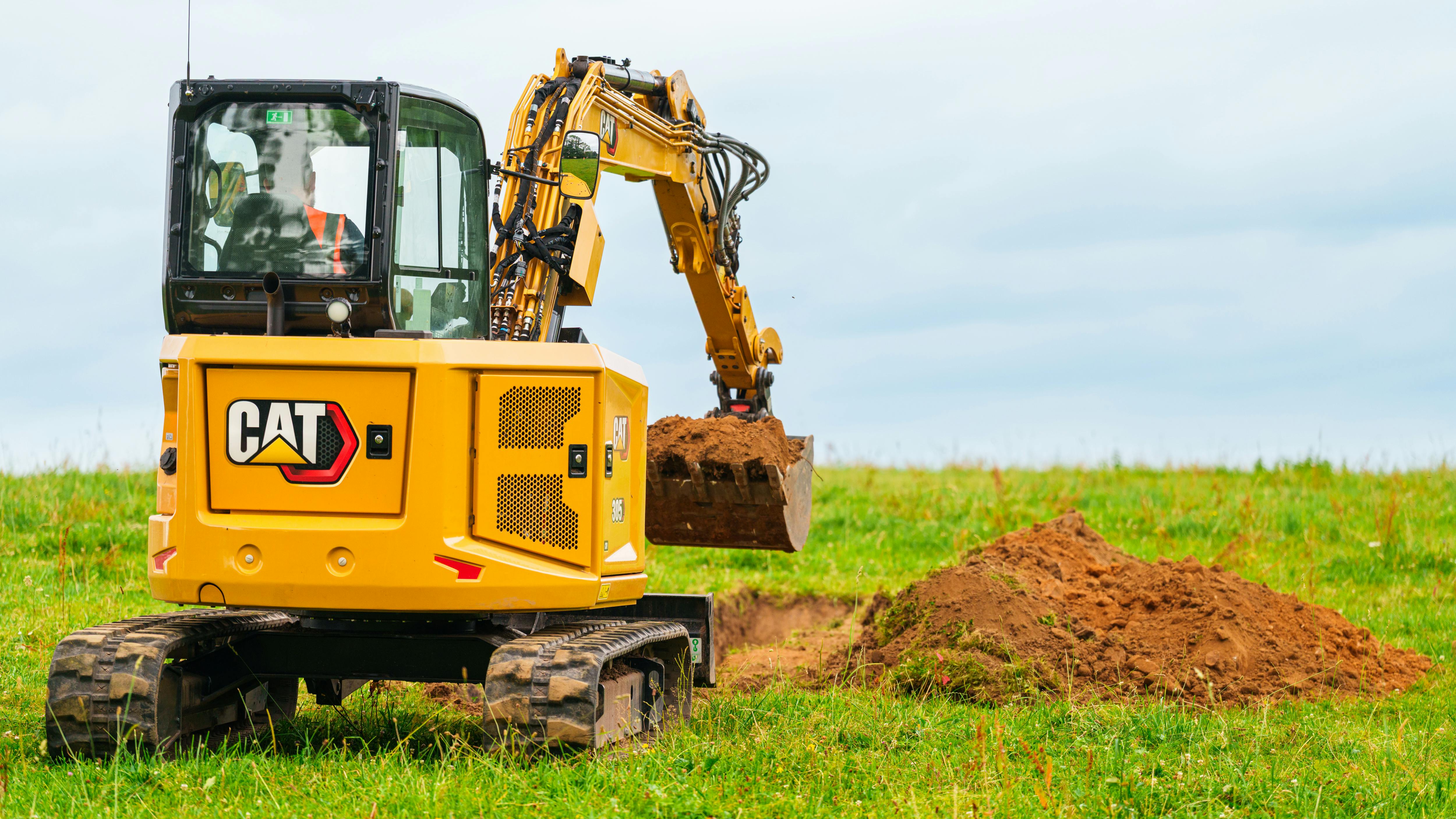 Cat 305 CR mini excavator.